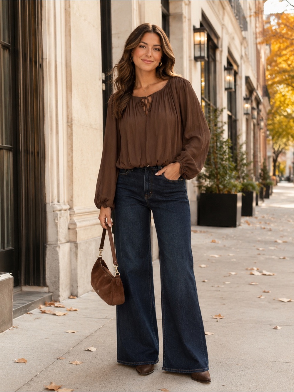 🍂🍁 LOFT chocolate Brown Blouse